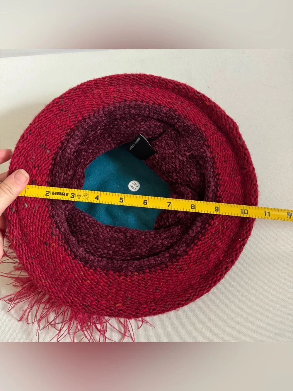 Mad4Hats Patsy Flood O'Connor Red Wool Feather Hat Derby Millinery Ireland Boho